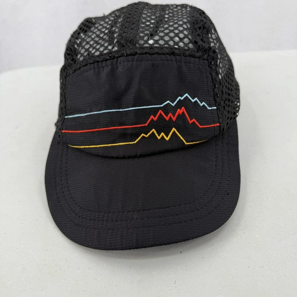 Headsweats Performance Mesh Hat Men Black Mountain Embroidered Running Cap